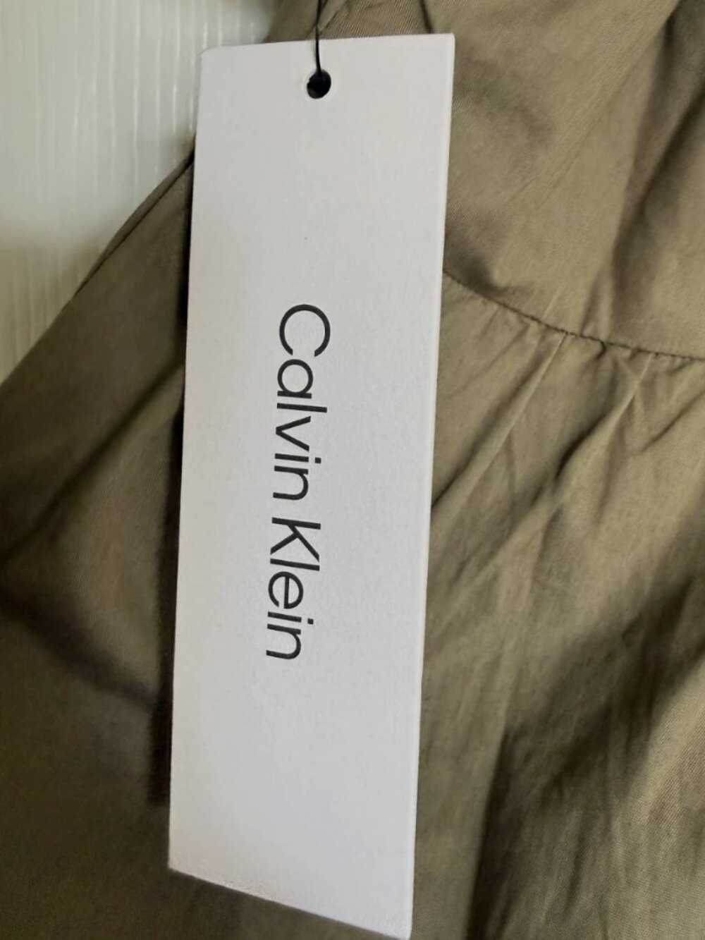 Calvin Klein Women's Olive Khaki Cotton Tiered Maxi Shirt Dress  Size 8 NWT - Picture 4 of 14
